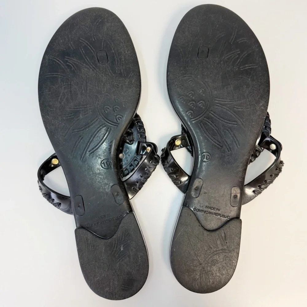 Jack Rogers Black Georgica Jelly Thong Sandal Women’s 10